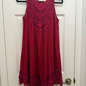Altar'd State Red Lace Mini Dress